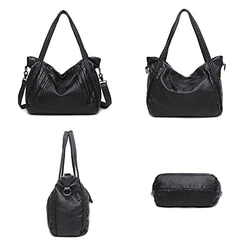 Image of Women Handbag Hobo Purse Large Capacity Soft Leather Shoulder Bag Top-handle Tote Satchel