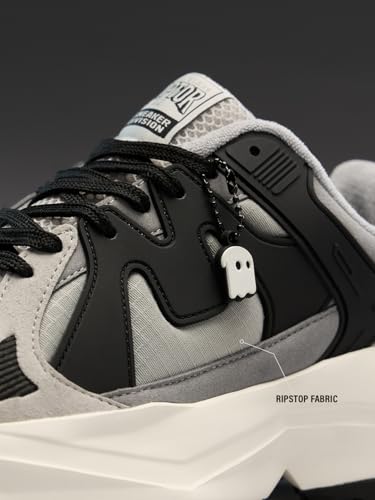 Image of The Souled Store Raptors V2: Men and Boys Low Top Sporty Casual Street Wear Chunky Sneakers | Retro Trainer with Breathable Mesh, Cushioned EVA Midsole & Ultra-Grip Rubber Outsole