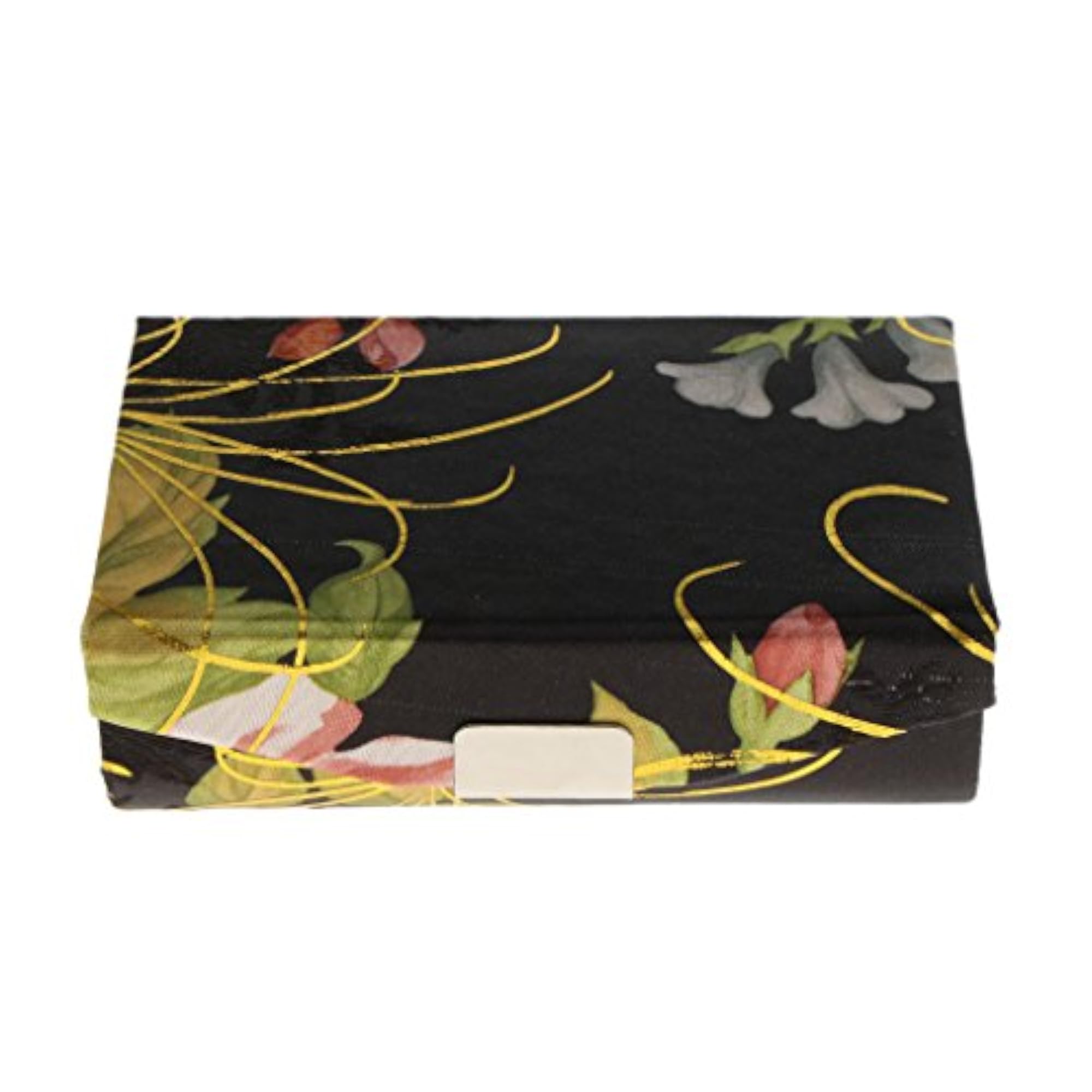 Brocade Lipstick Lip Gloss Case Carry Storage Box with Mirror