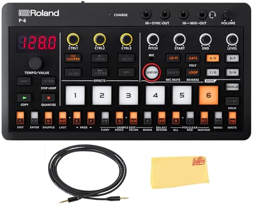 Roland AIRA Compact P-6 Creative Sampler Bundle with Audio Cable and Austin Bazaar Polishing Cloth