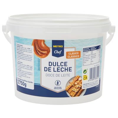 Dulce de Leche Clásico METRO Chef 2.75 kg | Pecado Gluten | Ideal para Postres, Rellenos y Decoración | Textura Cremosa y Sabor Auténtico | Formato Profesional (3 Cubos 2,750 Gramos)