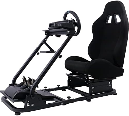Marada Racing Simulator Cockpit,Match Logitech G25 G27 G29 G920/Thrustmaster,Racing Gaming Stand Foldable& Tilt-Adjustable,Racing Wheel Stand Not Included Wheel&Pedals&Seat