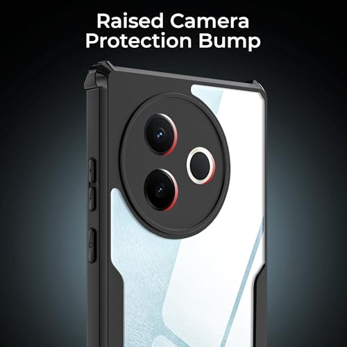 Image of A rtistque Clear Hard Transparent Acrylic Armor Anti-Drop Shockproof TPU Edge Back Cover Case for Vivo Y39 5G - Black