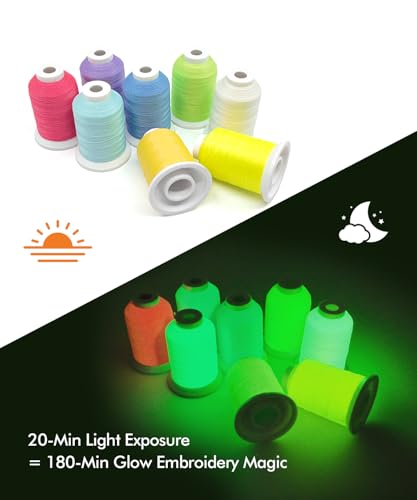 Hilo luminoso glow in the dark 8 colores 500M 30WT miniatura 4