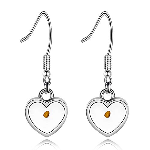 Uloveido Charm Fatih of a Mustard Seed Heart Pendant Earrings for Women, Stainless