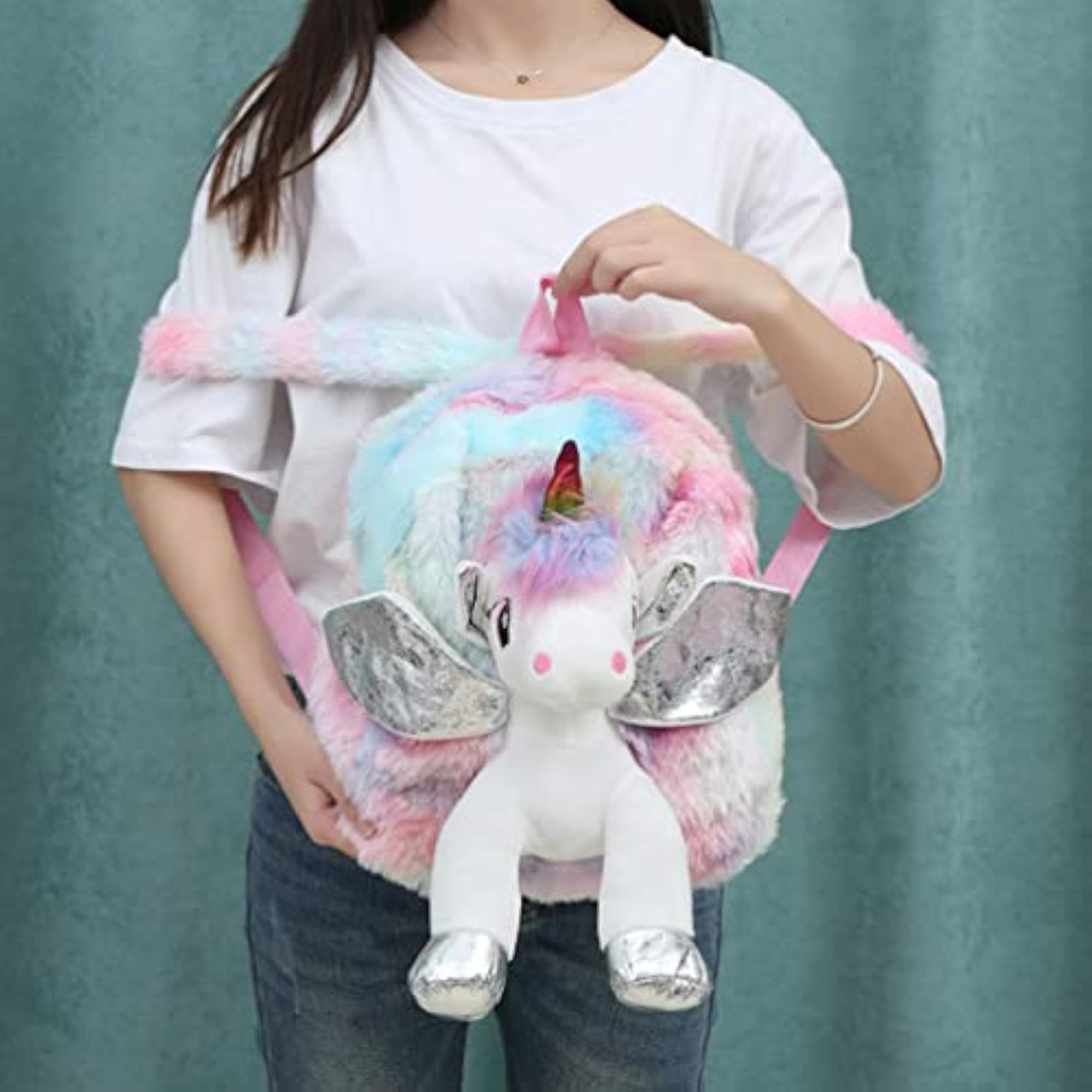 Cute Unicorn Plush Kids Backpack for Girls