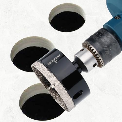 3 inch Diamond Hole-Saw Bits with Pilot Drill Bit -3\" Diamond Tipped Tile Hole Saws with Guiding Bit Accurate Drilling for Porcelain Tile Ceramic Pottery Granite Stone Glass Bottles 75mm