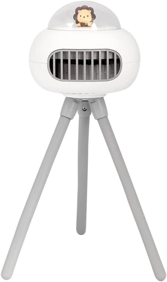 Daoco Ventilador Sin Aspas, 4 Velocidades, Inalámbrico, Viento Alto, Mini Aire Acondicionado Flexible, 3600Mah, Cochecito De Bebé, Ventilador De Pulpo, Ventilador con Clip para Bicicleta para Niños