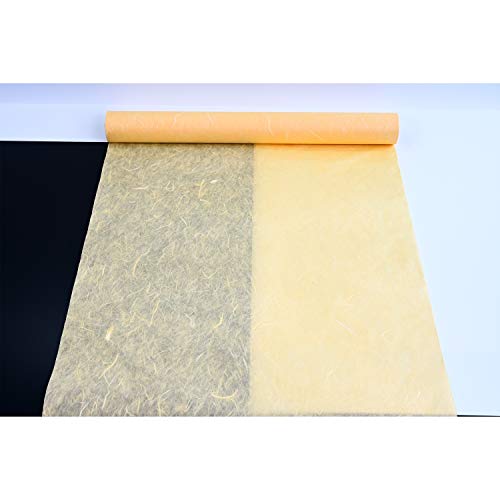 Papel tapiz decorativo de fibra natural HanJi con textura de morera coreana, papel pintado decorativo UnYong-Ji, color naranja claro, 54 cm x 20 m (21.3 x 787.4 pulgadas)