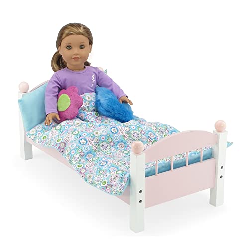 Emily Rose 18 Inch Doll Bedding Accessories Set | Fun Groovy 6 Pc Thick, Reversible 18" Doll Bedding Accessory | Fits 18" Doll Beds, Bunkbeds Cribs And Cradles #TOP6