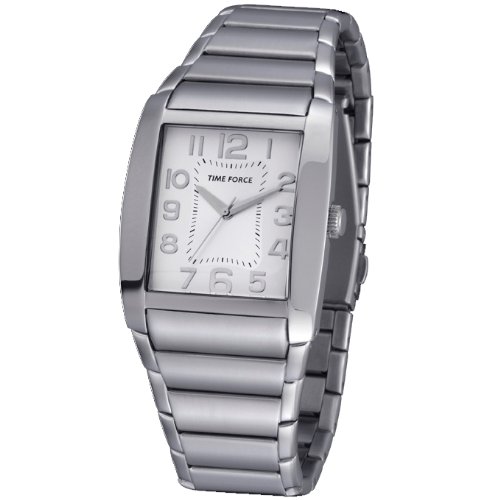 Time Force TF-3323M02M - Reloj de Pulsera de Acero Inoxidable, Color Platead