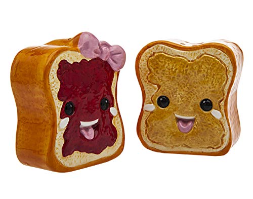 STUDIO SILVERSMITHS Little Peanut Butter and Jelly Salt And Pepper Shaker Porcelain Spice Dispenser Set
