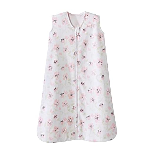 HALO Sleepsack, 100% Cotton Wearable Blanket, Swaddle Transition Sleeping Bag, TOG 0.5, Wildflower Blush, Large, 12-18 Months
