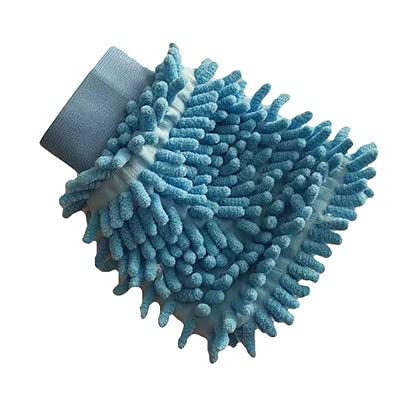 Manopla de lavado de autos, guante de lavado de coches, guante de lavado de autos de chenilla coral guantes de microfibra suave para limpieza de coche, guante de paño de cera (color: verde