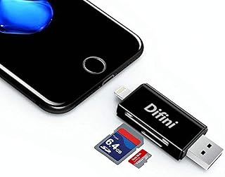 Difini Micro SD Card Reader, TF Memory Card Camera Reader Adapter Lightning Connector