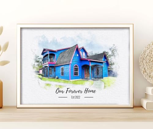 Personalized Home Painting, House Portrait, Watercolor House Painting, Watercolor House Customized Painting Home Portrait Realtor Gift Custom Watercolor Housewarming Gift Home Painting House Print