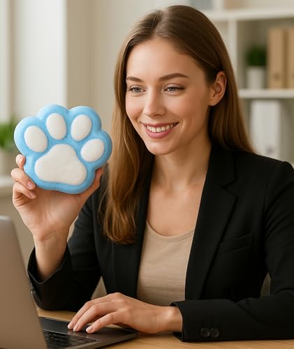 Image of Taba Squishies, Big Squishy Toy, Super Soft Large fufu Squishy Cat Paw 11CM Fidget Toy Stress Relief Toys Adults & Kids, Squishy Sensory Fidget Toys for Office, Study, and Travel (Blue and White)