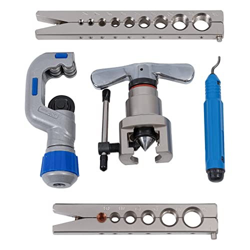 HASKYY Bördelwerkzeug I 5-19MM I 1/8’-3/4’ I Bördelgerät Taumelbördelgerät Klimaanlage R407c R410a mit Rohrabschneider