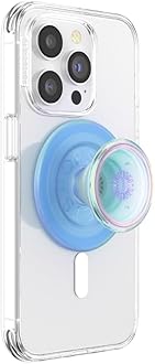 PopSockets Round Phone Holder Compatible with MagSafe, Including Adapter Ring, Phone Holder, Compatible with Wireless Charging, Blue