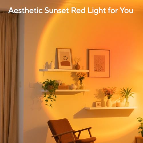 Image of Neroupe Sunset Lamp Projector for Girls, Sunset Red Color Led Lamp Mood Lighting Night Light, 180 Adjustable Sunset Lamps for Living Room Decor /Home Decor /Bedroom Decor /Party