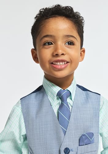 Image of IZOD Boys' 4-piece Formal Dress Up Suit Set, Vest, Pants, Collared Shirt, and Tie
