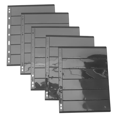 WOONEKY 10 piezas Unidades Álbum de Almacenamiento para Sellos y Monedas Páginas Transparentes de PVC Doble Cara con Fondo Negro Porta Colecciones Reutilizable para Coleccionistas