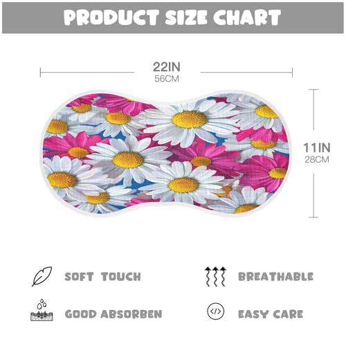 JUZIHAI 2Pack Daisies Baby Burp Cloths Soft Cotton Burp Rags,Super Absorbent Burp Cloth Bag for Newborn Baby Boys/Girls4
