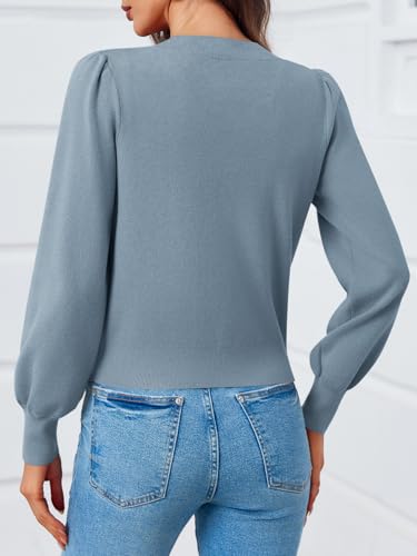 Image of Saodimallsu Womens Bow Button Front Cardigan Sweaters V Neck Cropped Knit Sweater