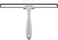 AmazerBath 10-Inch Silicone Squeegee for Shower Doors, Windows, Mirrors & Tiles - Streak-Free, Ergonomic Handle with Adhesive Hook