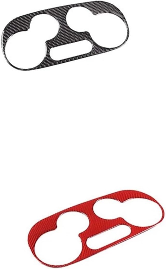GERRIT Car Accessories Fit for Fiat 500 2011-2019 Carbon Fiber Car Styling Car Air Conditioning Switch Panel Frame Sticker Upholstery Care (Color : Red)