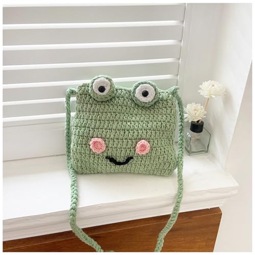 Knitted Frog Purse,Handmade Frog Wallet, kawaii Messenger Bag, Women's Coin Purses and Pouches suitability Animal Purses for Little Girls3