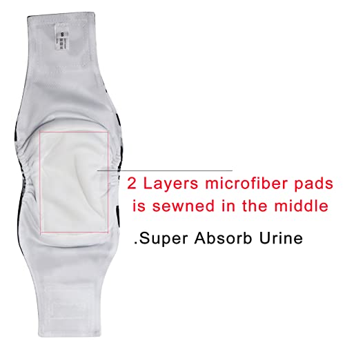 Image of JoyDaog Reusable Belly Bands for Medium Dogs,3 Pack Premium Washable Dog Diapers Male Doggie Nappies Wrap Camo,L