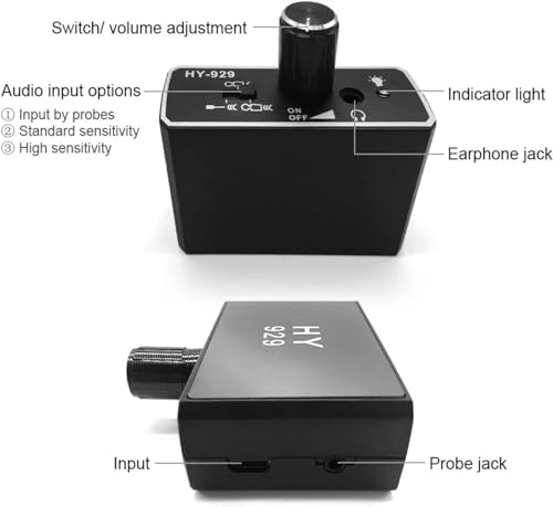 Underground Water Leak Detector, Water Pipe Leakage Monitor Water Leak Detector Machine Water Pipeline Leak Locator Water Pipeline Detection Tool with Earphone for Construction Pipeline Repair