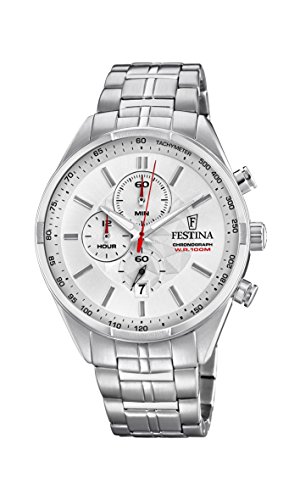 Preisvergleich Produktbild Festina Unisex Erwachsene Chronograph Quarz Uhr mit Edelstahl Armband F6863 / 1
