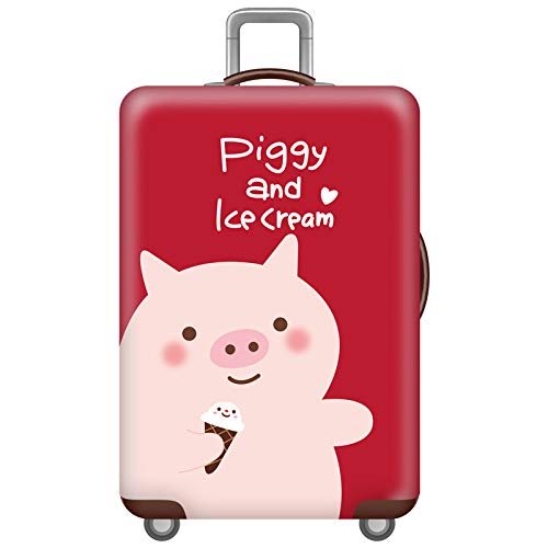 Preisvergleich Produktbild Kofferschutzhülle Süßes Tier Trolley Case Kofferhülle Elastische Wasserfeste für 18-32 Zoll L Code 26-28 Use Eiscreme Piggy