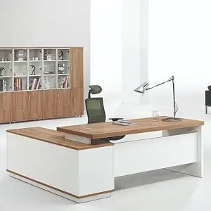 Lakdi The Furniture Co Computer Table Form Home and Offce Wooden & Director Table in Prelaminated Particle Board 3 Drawers and Open Space (LDL-535)