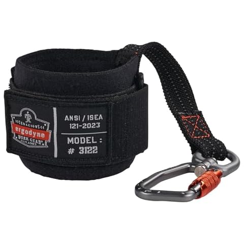 Ergodyne Squids 3122 Wrist Tool Lanyard, Carabiner Tool Tethering Attachment, Tool Weight Rating 5lbs Cover