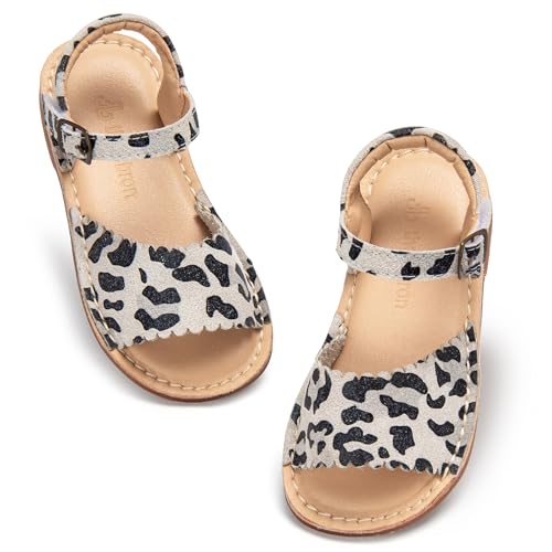 Image of THEE BRON Toddler Girls Vintage Open Toe Sandals Cushioned Comfy Summer Dress Shoes