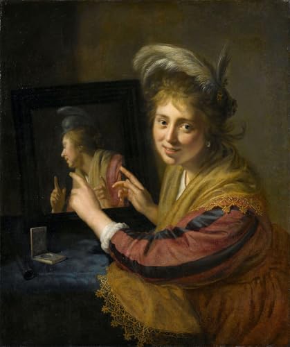 Tableau Toile Fille au miroir pour une décoration inspirante