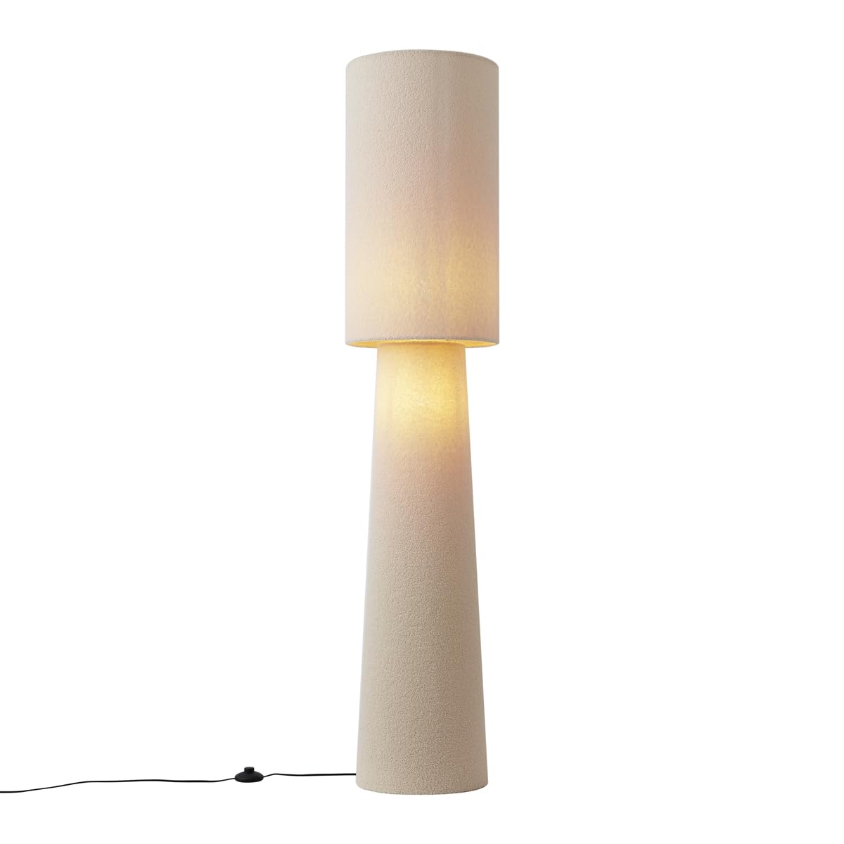 Qazqa Japandi Stehleuchte, Stehlampe - Trompet - Beige, max. 15W, Geeignet für LED, 2-flammig, 165cm, Ideal als Wohnzimmerlampe