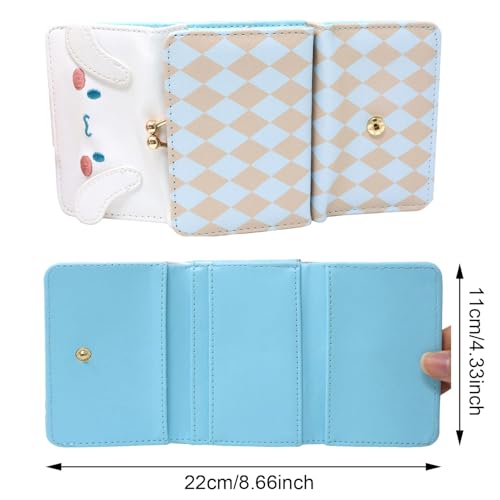 Honbay Fashion Cute Cartoon Wallet, Small Wallet, Women Ladies Short Wallet, PU Leather Tri-fold Wallet, Money Bag, Coin Cash Cards Pouch Purse, Kiss Lock Change Purse Clutch Purse3