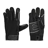 Full-Finger Cowhide Climbing Gloves for Rock Climbing, Downhill Mountain Biking & Cavern Exploration – Non-Slip Outdoor Sports Gloves for Men, Black (S/M/L/XL)(XL)