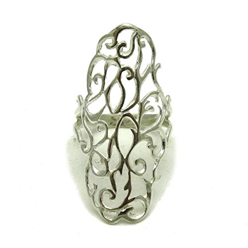Bague Argent Sterling 925 véritable et longue bague solide
