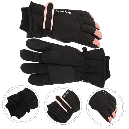 ABOOFAN 1 Par De Luvas Pretas Luvas De Proteção Para O Inverno Ao Ar Livre Luvas Para Calor Luvas De