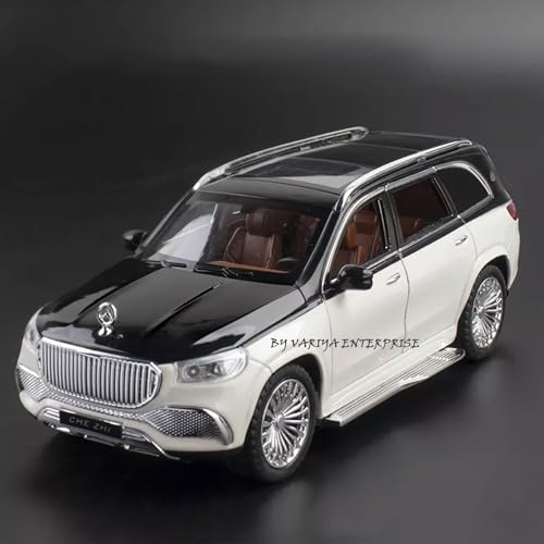 Image of Metal Pull Back Diecast Car Suv 1:24 Big Mercedes Benz Gls600 Pull Back Car Model With Sound Light Boys Gifts Toys For Kids?Pack Of 1?,Multicolor