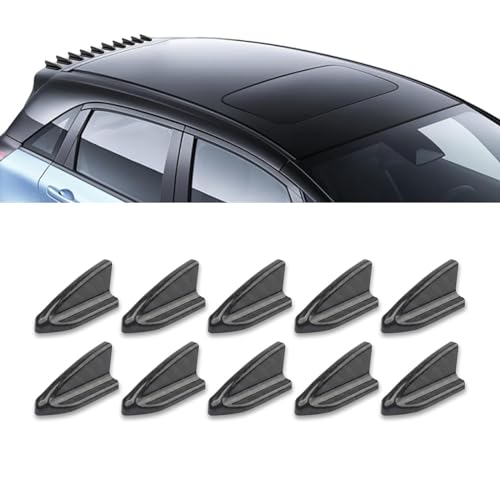 leediga 10 PCS Car Shark Fin Antenna Kits, Adhesive-Type Car Roof Decoration, Universal for Most Car, Trucks and Vans (Carbon Fiber Black #2001)