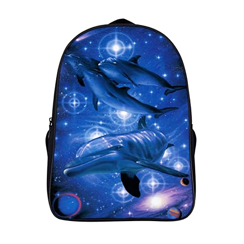 Sac à dos d'école pour voyage et sport en plein air motif dauphin