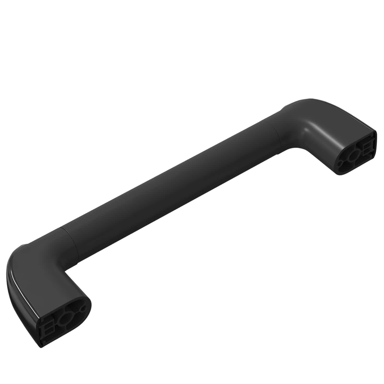 Hothingwell - Asa de aluminio (12 piezas, 380 x 34 x 85 mm), color negro | Forma ergonómica, para armarios y cómodas, acabado mate, uso en interiores