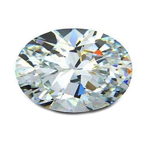 Pierre de naissance de décembre ovale en oxyde de zirconium blanc pour création bijoux