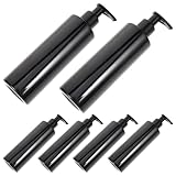 JOINPAYA Botellas Dosificadoras de Loción 250 Ml Negras, Juego de 6 Piezas Bomba de Prensa, Dispensadores Recargables para Gel y Jabón, Plástico Seguro para Baño y Cocina Color Aleatorio